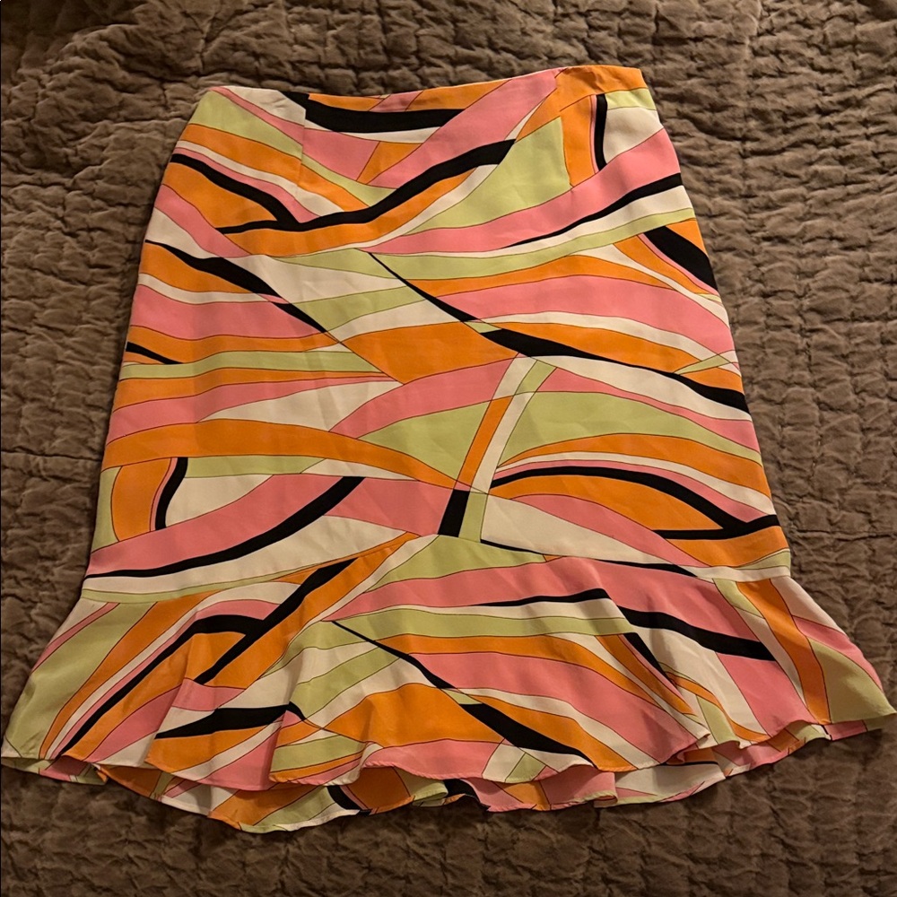 Talbots Multicolor Abstract Skirt